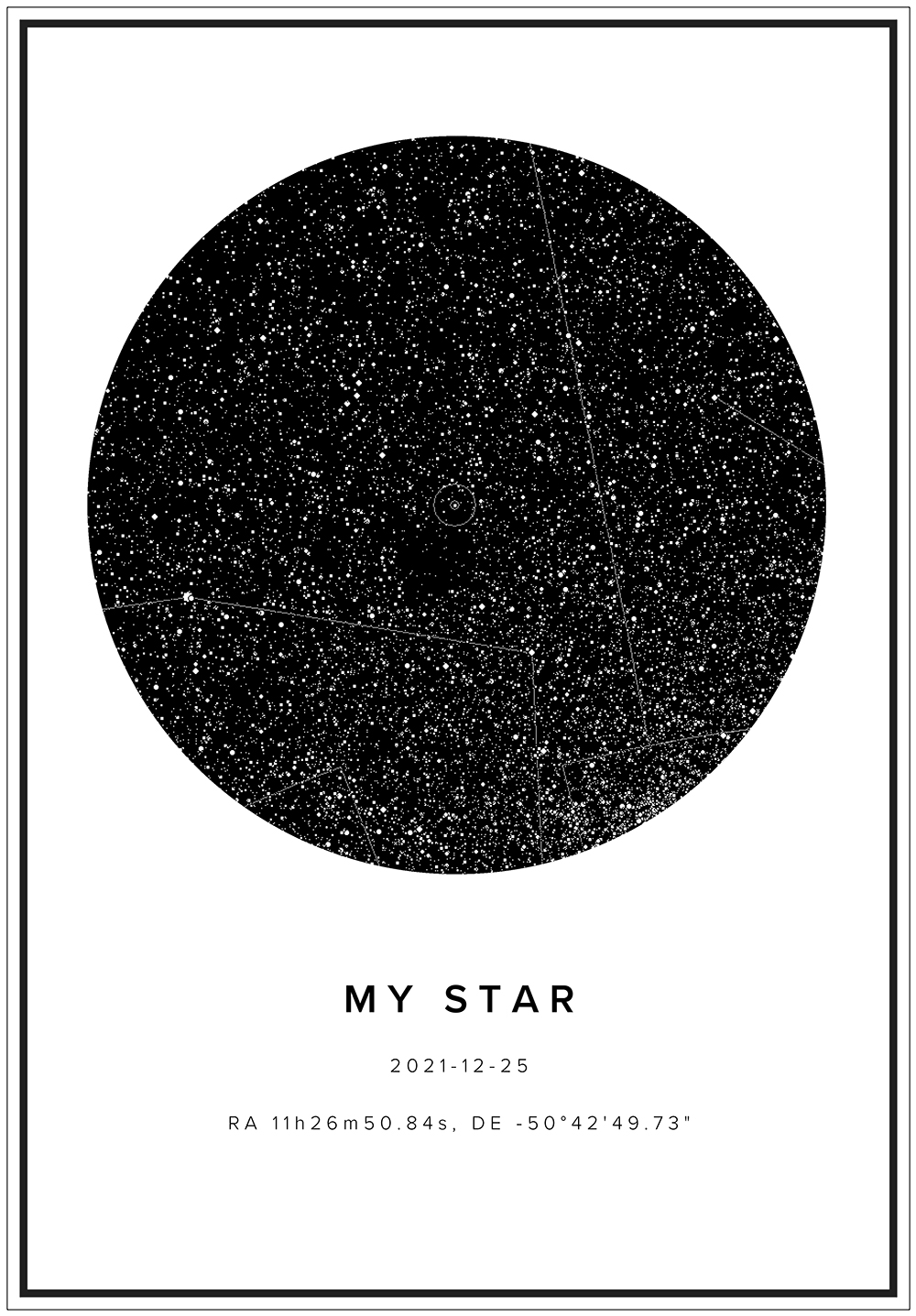 Porte-clés constellation gravé Carte du ciel étoilé version